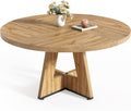 Round Dining Table 47 Inch For 4 To 6 With Wooden Pedestal