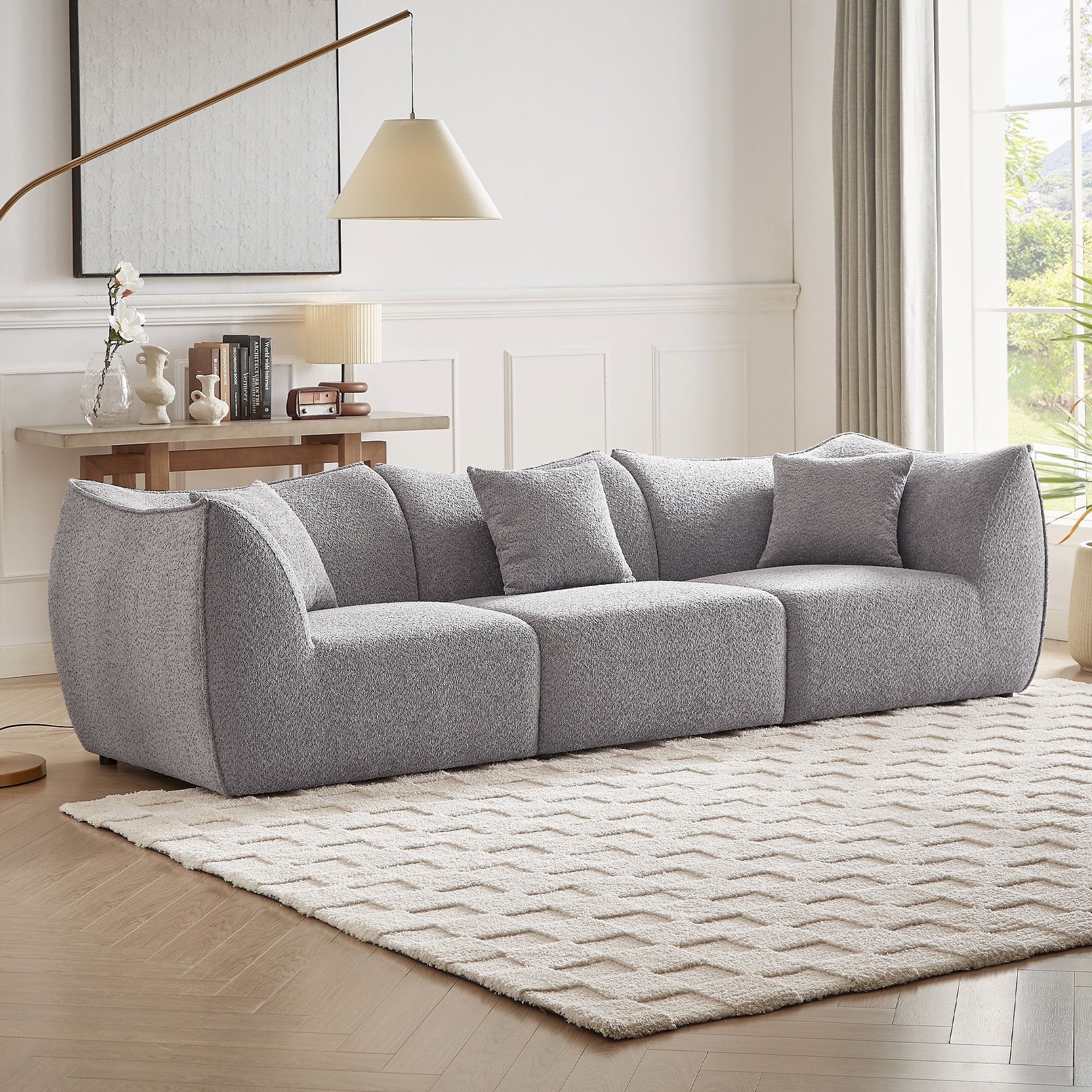111 inch Sofa, Comfy Sofa Couch with  Deep Seats Modern Sofa- 3 Seater