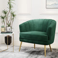 Green Velvet Accent Chair With Gold Legs For Living Room